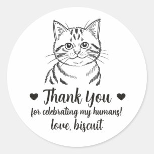 Custom Tabby Cat Wedding Favour Stickers