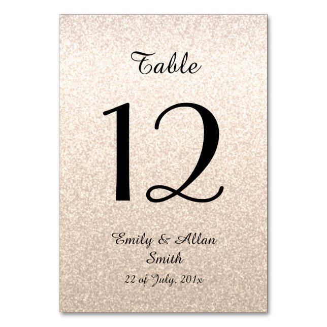 Custom Table Cards with number (Front)