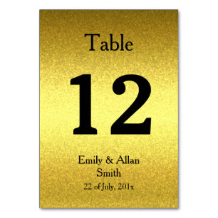 Custom Table Cards with number