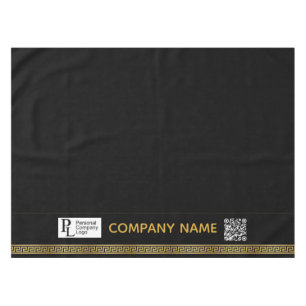 Custom Table Cover Business Logo Gold Greek Border Tablecloth