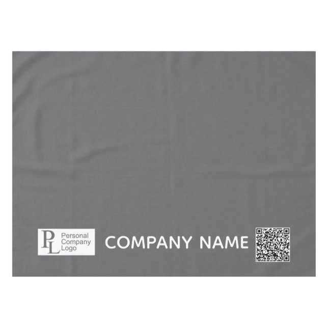 Custom Table Cover Logo Business Trade Show Grey Tablecloth (Front (Horizontal))