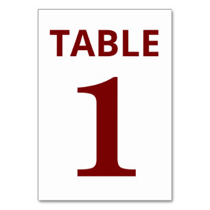 CUSTOM TABLE NUMBER