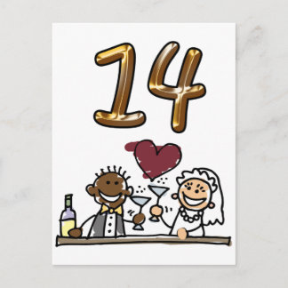 Custom Table Number 14 Postcards