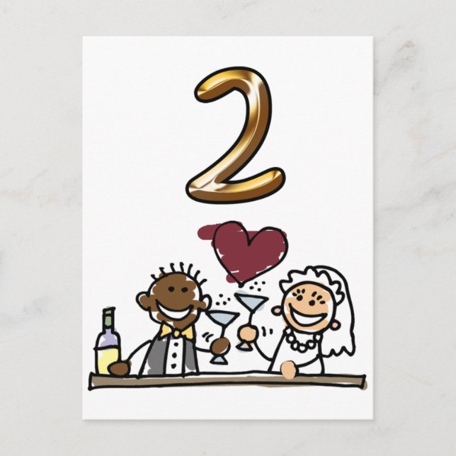 Custom Table Number 2 Postcards (Front)