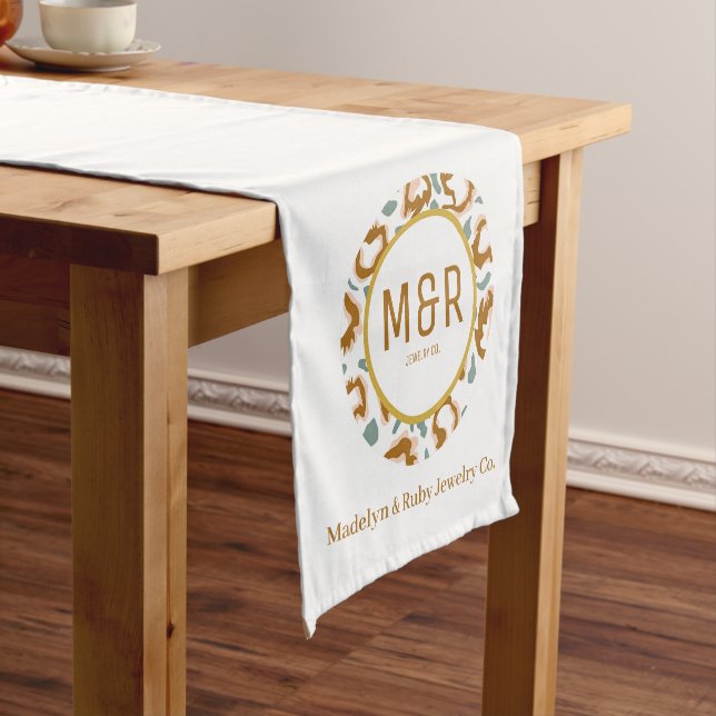 Custom Table Runner with Logo, Personalised Busine (In Situ)