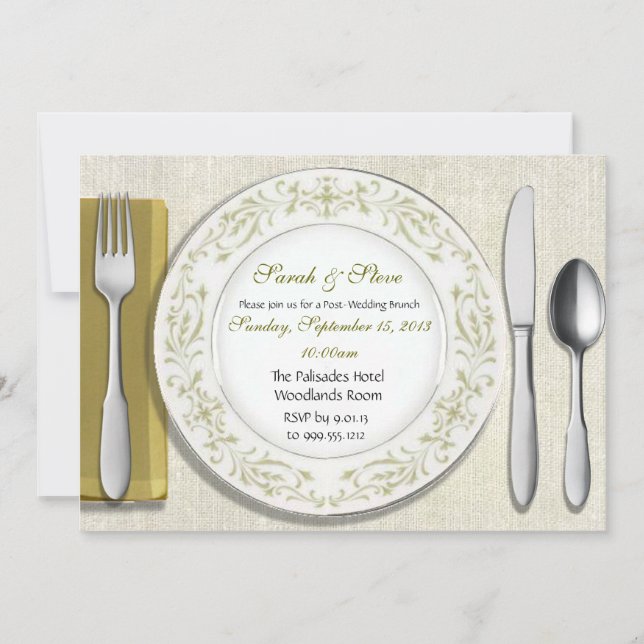 Custom Table Setting Post Wedding Brunch Invites (Front)