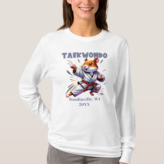 Custom Taekwondo Practitioner Location Date Name T-Shirt (Front)