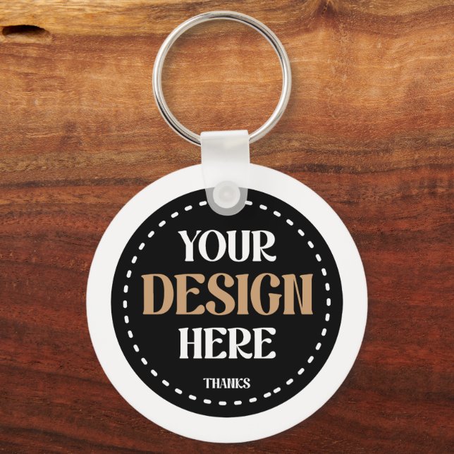 Custom-tailored, modern, bold & sleek key ring (Front)