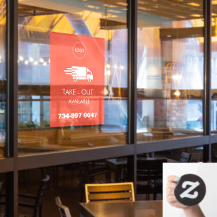 Custom Take Out Delivery Window Cling