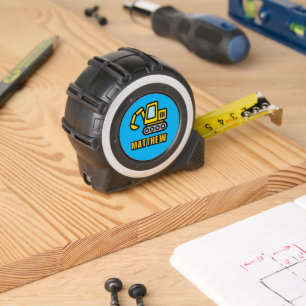 Custom tape measure with toy excavator vehicle 1