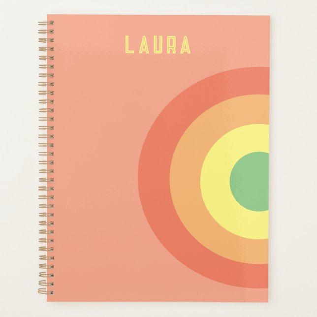 custom target rainbow pink, peach planner (Front)