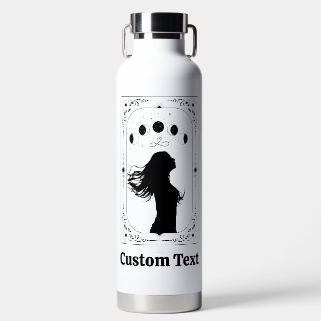Custom Tarot Celestial Moon Magic Bride Maid Honou Water Bottle (Front)