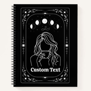 Custom Tarot Coffee Lover Magical Whimsy Zodiac Notebook