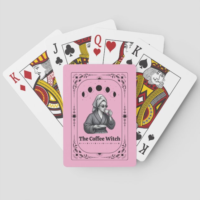 Custom Tarot Coffee Lover Zodiac Horoscope Witchy Playing Cards (Back)