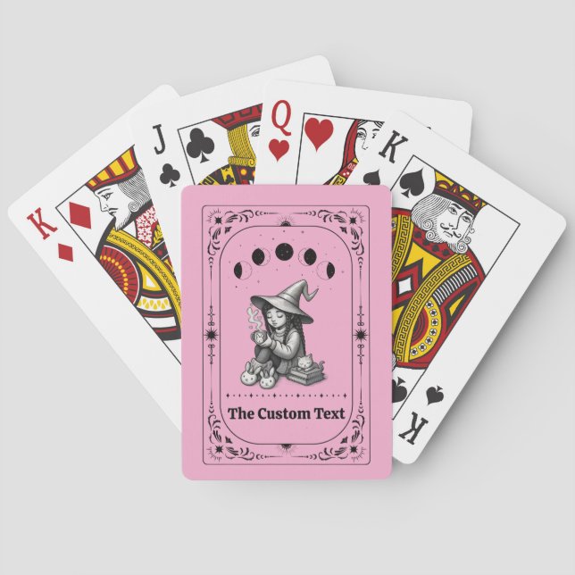 Custom Tarot Witchy Celestial Moon Whimsical Magic Playing Cards (Back)