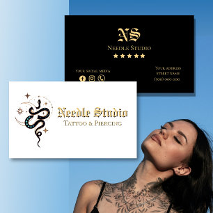 Custom Tattoo Studio Business Card Modern Bold