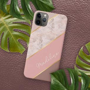 Custom Taupe Mauve Dusty Rose Blush Pink Marble iPhone 11 Pro Max Case
