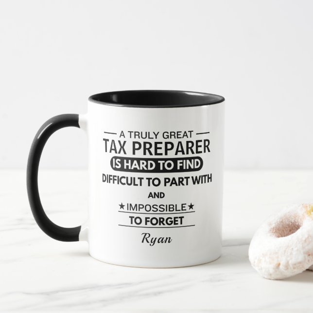 Custom Tax Preparer Appreciation Mug Accountant (With Donut)