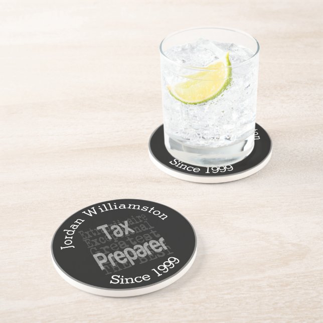 Custom Tax Preparer Extraordinaire Coaster (Side)