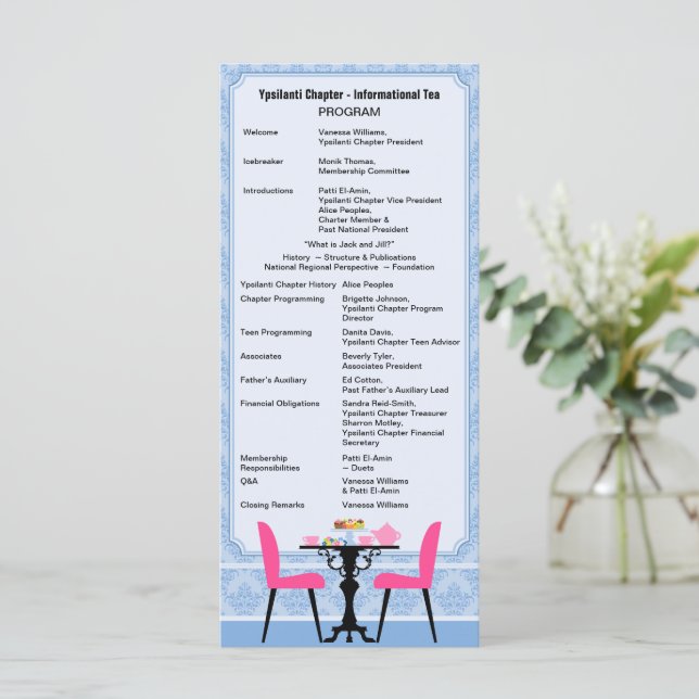Custom Tea Party Program (Standing Front)
