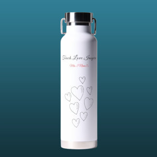 Custom Teach Love Inspire Preschool Teacher Water Bottle