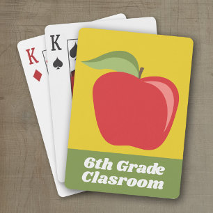 Custom Teacher Apple with Modern Apple Playing Cards