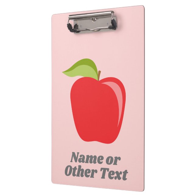 Custom Teacher Apple with Name or Text Clipboard (Left)