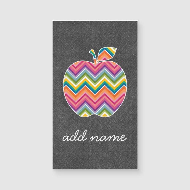 Custom Teacher Apple with Trendy Chevron Pattern (Front)