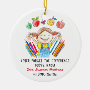 Custom Teacher Appreciation Gift Ceramic Ornament