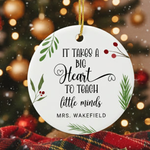 Custom Teacher Appreciation Gift Christmas Ceramic Ornament