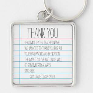 Custom Teacher Appreciation Thank You Keychain