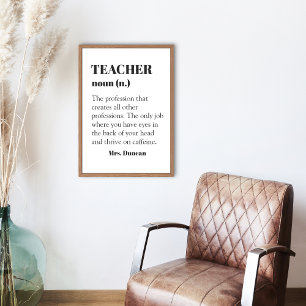 Custom Teacher Definition Word Noun Year Gift  Poster