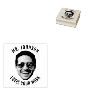 Custom Teacher Face Photo Approved Rubber Stamp