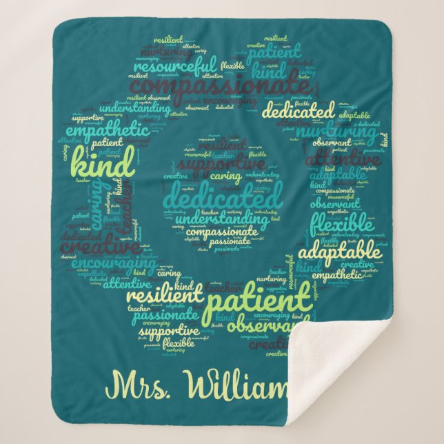 Custom Teacher gift inspirational words Sherpa Blanket (Front)