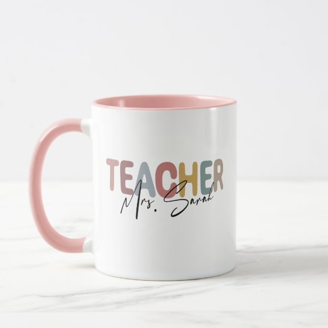 Custom Teacher Gift, Personalised Teacher Nutritio Mug (Left)