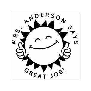 Custom Teacher Gift Stamp Back To School Sun