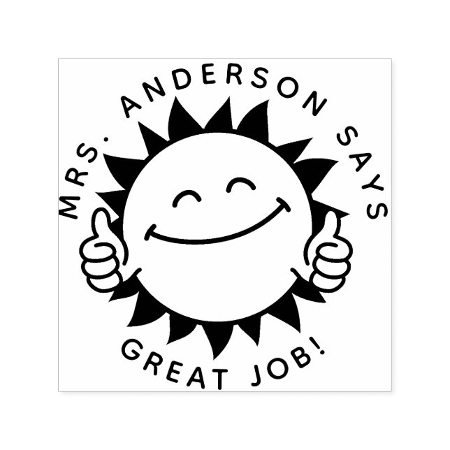 Custom Teacher Gift Stamp Back To School Sun (Design)