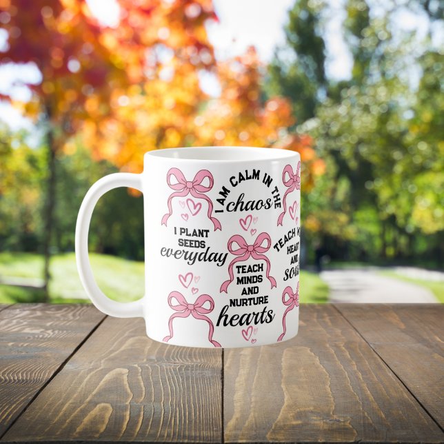 Custom Teacher Gift with Floral Retro Affirmation  Coffee Mug (Creator Uploaded)