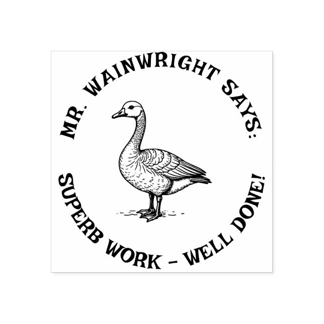 Custom Teacher Goose Stamp Cute “Superb Work!” (Imprint)