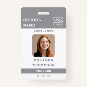 Custom Teacher ID Card School Template Name Photo ID Badge