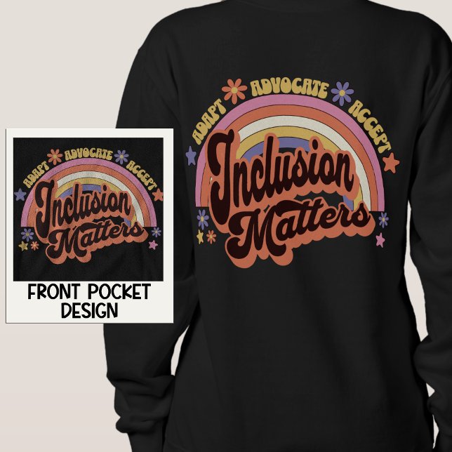 Custom Teacher Inclusion Matters Retro Rainbow Sweatshirt (Creator Uploaded)