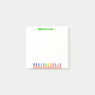 Custom Teacher Name Color Pencils Post-it Notes
