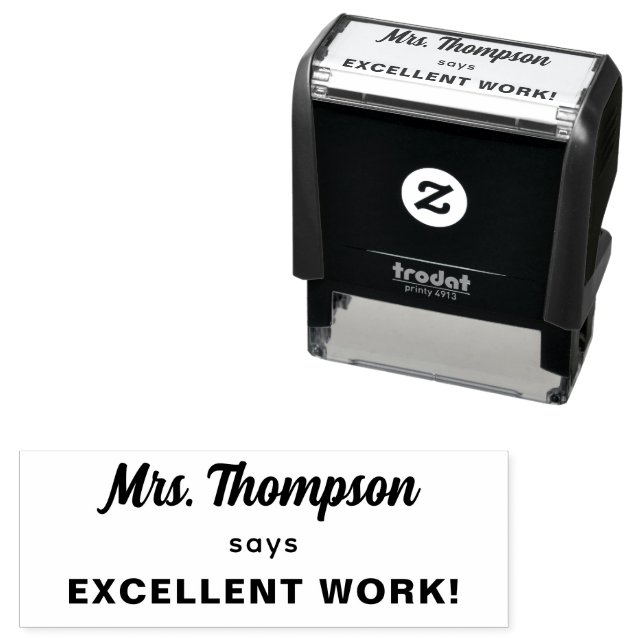 Custom Teacher Name Excellent Work!   Self-inking Stamp (In Situ)