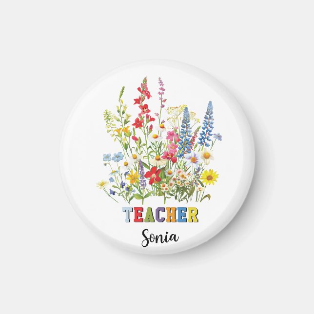 Custom teacher name,teacher name,Personalised Gift Magnet (Front)
