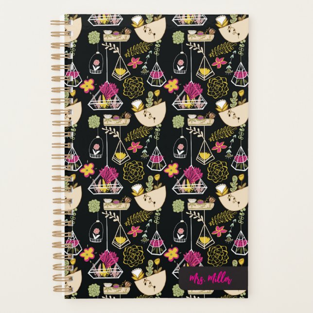 Custom Teacher Planner Succulents  (Front)