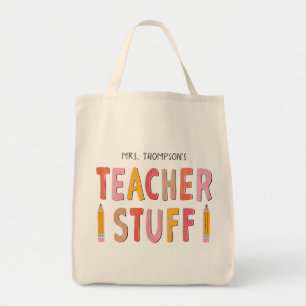 Custom Teacher Stuff Tote Bag