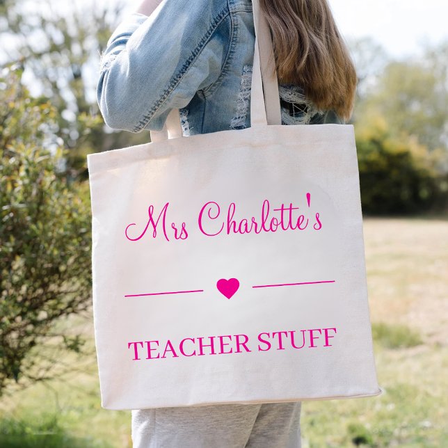 Custom Teacher Teacher Stuff Personalised Teacher Tote Bag (Creator Uploaded)