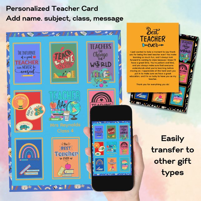 Custom Teacher Thank You Card Letter Quotes Fun    (Creator Uploaded)