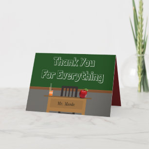 Custom Teacher Thank You Chalkboard Card