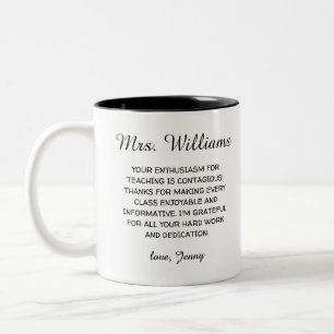 Custom Teacher Thank You   End of School Year Gift Two-Tone Coffee Mug